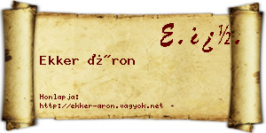 Ekker Áron névjegykártya
