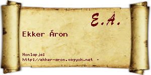 Ekker Áron névjegykártya