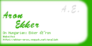 aron ekker business card